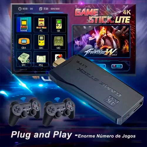 Adaptador Hdmi Video Game Stick + 22 Mil Jogos Lite 4k Retro