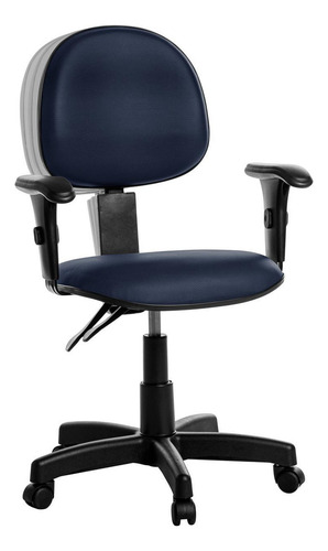 Cadeira Ergonômica Executiva Com Braço Rv: Azul Escuro