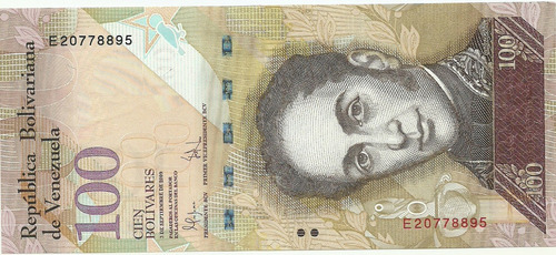 Billetes Bsf. 100  - E8 Septiembre 3 2009 