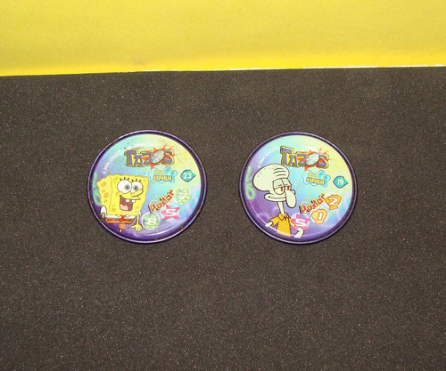 Lote De Dos Tazos Bob Esponja En Rosario