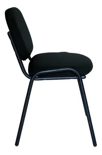 Silla Acolchonada Y Cómoda Negra Offiho Oficinas Resistente1 Color Negro