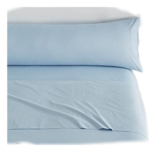 Juego De Sabanas Cama Semidoble 120x190 Azul Claro