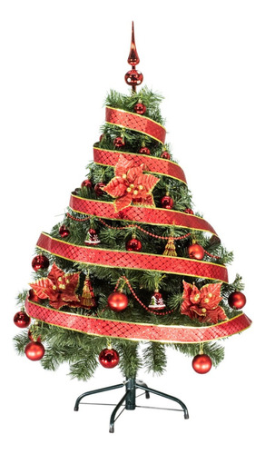  Arbol De Navidad Tronador Lujo 1,20mts Con Adornos Kit X30