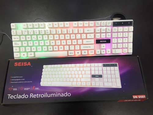 Teclado Retroiluminado Con Luces Led - Letra Ñ - Alámbrico