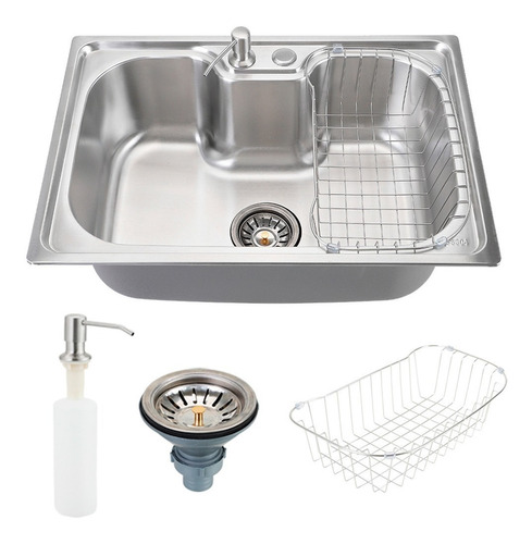 Cuba para Cozinha Gourmet Pia Aço Inox 201 Com Acessórios Carajás Pingoo.casa - Prata