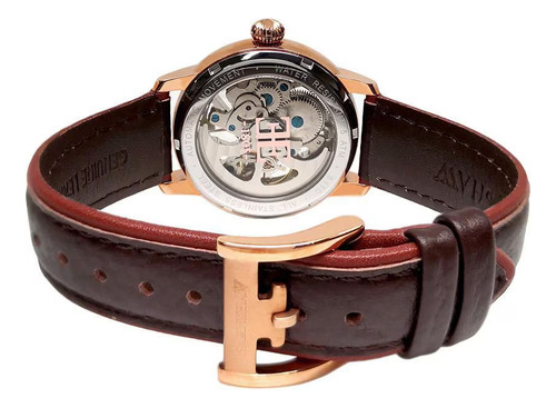 Reloj Automático Earnshaw Hombre Cornwall Roman Rose Gold Correa