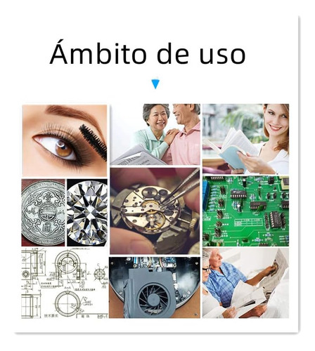 Lentes Con Zoom Lupa Luz Led Profsional Ajustable 5 Monturas