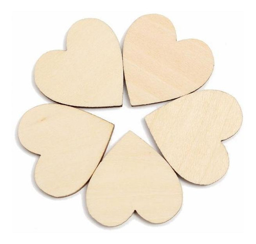 100 Piezas De Madera Del Corazón Del Amor Piezas De Recorte