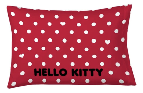 Edredon Hello Kitty 2pz Individual / Matrimonial Niñas *sk Color Blanco/rojo Diseño De La Tela Estampado