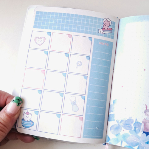 Cuaderno Kawaii Con Funda Transparente Microcosmos A6 Lila