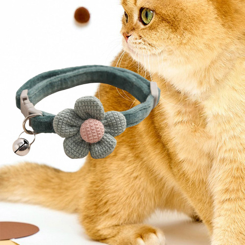 2 Collar De Gato Con Dije De Campana Compatible Con El Verde