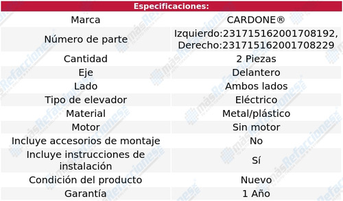 2 Elevadores De Vidrio Elect Delanteros Cardone Tiida 07_11