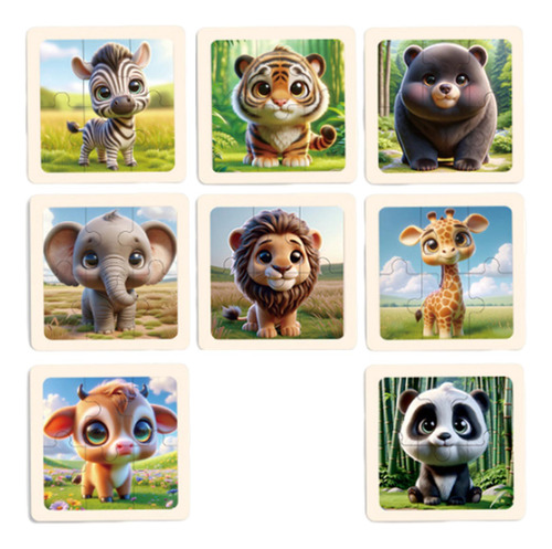 Rompecabezas De Madera 8x, Rompecabezas Para Niños Animales