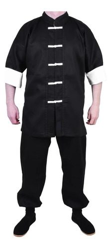 Uniforme Kung Fu Panther Traje Negro Tai Chi Wu Shu