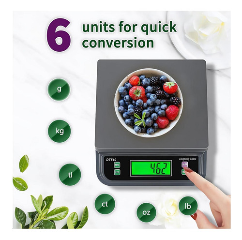 66 Lb 30 Kg Escala De Cocina Digital Grande, Con Escamas De