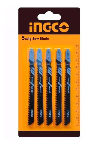 Imagen 1 de 5 de Ff Set 5 Hojas Sierras De Caladora Ingco Para Madera Jbt111c