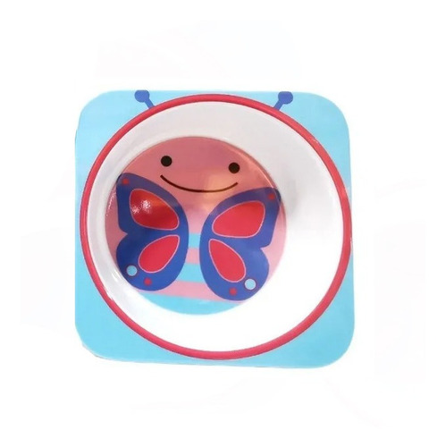 Imagen 1 de 6 de Plato Bowl Bebe Infantil Cuadrado Melamina Primeras Comidas
