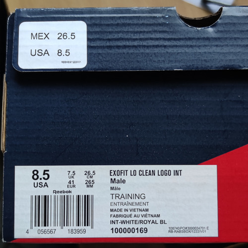 Reebok Exofit Lo Clean Logo Int Talla #26.5mx (Usado)