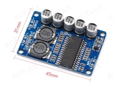 Imagen 3 de 4 de Placa Amplificador 35w Clase D - Tda8932