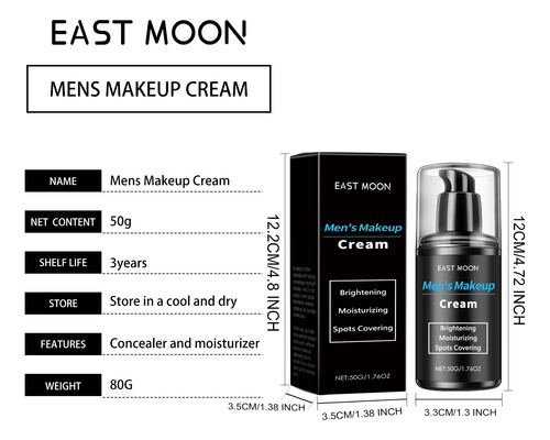Crema De Maquillaje Para Hombre T Para Iluminar Manchas Hidr