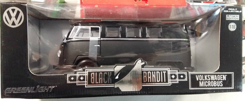 Greenlight Black Bandit Vw Microbus Negra 1:18 Envio Gratis