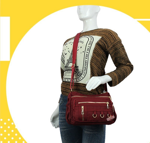 Imagen 3 de 7 de Bolsa Crossbody Multiples Compartimentos Moda Casual Wb-217