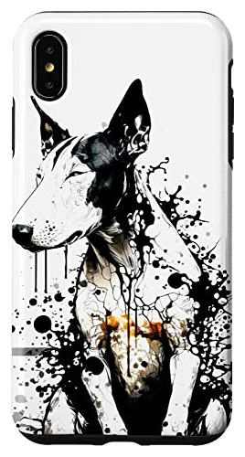 Funda Para iPhone XS Max Bull Terrier Splash Watercolor-02