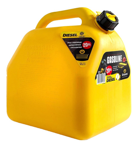 Bidón Combustible 20 L Amarillo Pico Vertedor Homologado