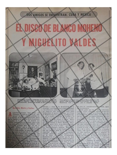 Afiche Retro Blanco Moheno Y Miguelito Valdes 1979