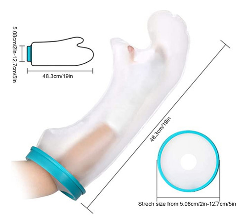Protector Yeso Ducha Impermeable Para Brazos Niños 48cm