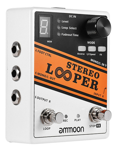 Ammoon Stereo Looper Loop Record Pedal Efecto De Guitarra 10