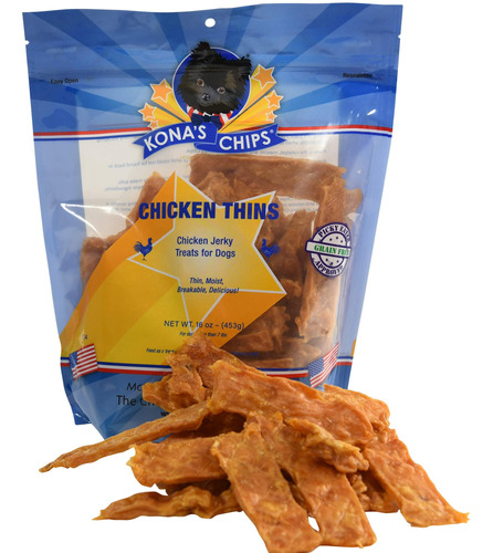 Kona's Chips Chicken Thins; Golosinas De Pollo Para Perros