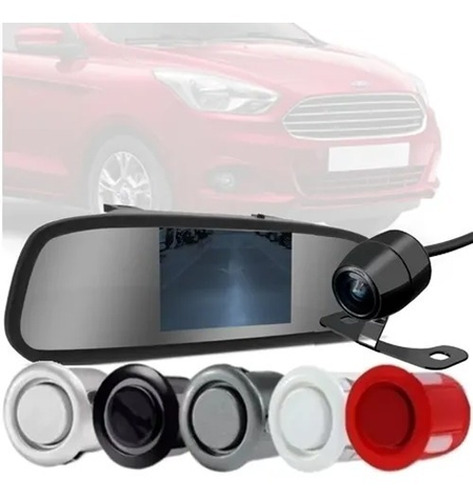 Kit Retrovisor Com Camera + Sensor De Ré Ford Ka + Cam Tarta