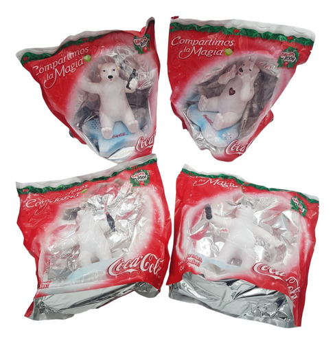 Colección Completa 4 Osos Coca Cola Del Año 2004 Sellados