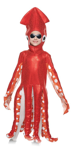 Disfraz De Calamar Para Niños, Color Rojo, Disfraz De