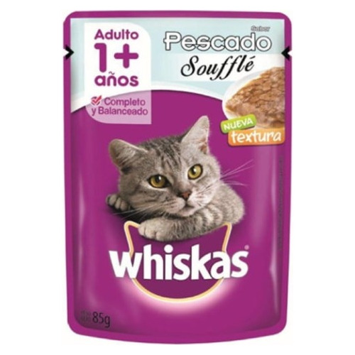 Whiskas Para Gato Adulto Sabor Pescado Souffle 85g 12un