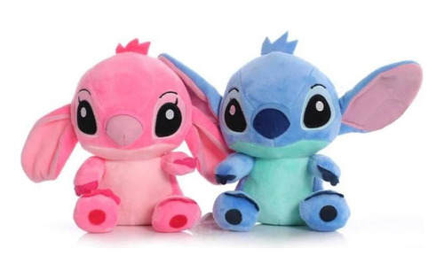 Peluche Pareja Stich Y Angel 18 Cm Suave Olor Precio X2 #234