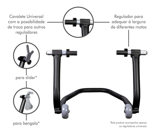 Imagem 7 de 10 de Cavalete Universal Traseiro Moto Mt 03 R3 Mt 07