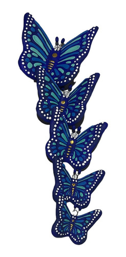 Mariposas De Pared Barro Figura Decorativa Adorno Hogar 5 Pz