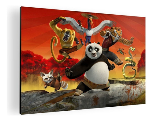 Cuadro Diseño Mural Poster Kung Fu Panda 118x84 Mdf