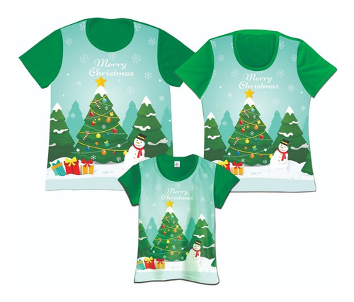 Franela Camisa Set 3 Familia Papa Mama Hija Para Navidad 