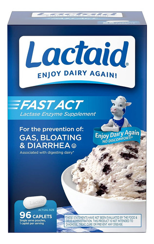 Lactaid Fast Act Intolerancia A La Lactosa 96 Capsulas