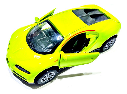 Auto Bugatti Chiron Coleccion Esc 1:43 Metal Abre Puertas Verde Lima