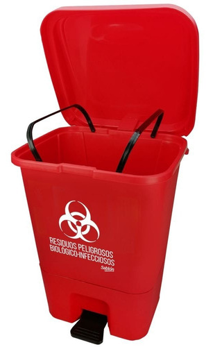 Bote De Basura 17l Rojo Con Pedal
