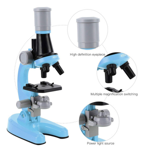 Mini Microscopio Didáctico De Juguete Para Niños Color Azul