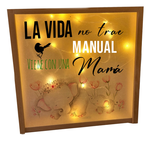 Cuadro Con Luz Veladora Regalo Dia De La Madre