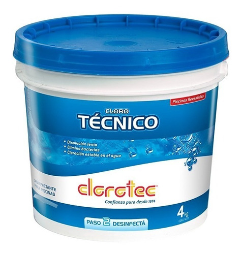 Granulado Tecnico Dis. Lenta Clorotec Para Piletas X 4kg.