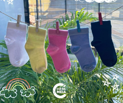 Kit 2 Meias Soquete Soft Bebê Menino Algodão Tam 13 A 16