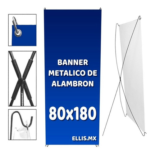 Banner De Alambron Con Lona Impresa 80x180, Funda Y Diseño