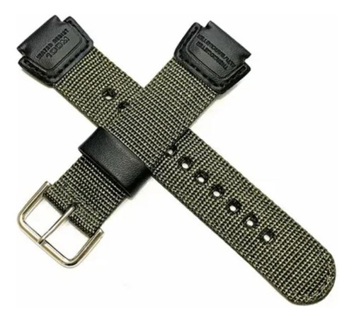 Pulseira De Nylon Compatível Relógio Casio Mrw-200h / W-800h Cor Verde